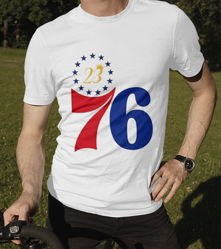 LeBron James 23 Philadelphia 76ers Inspired Number Stars T-Shirt