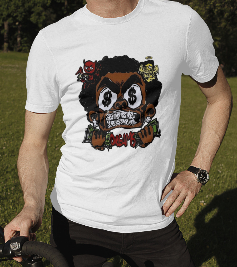 Dreams Money Cartoon Streetwear Dollar Eye Angel Devil T-Shirt