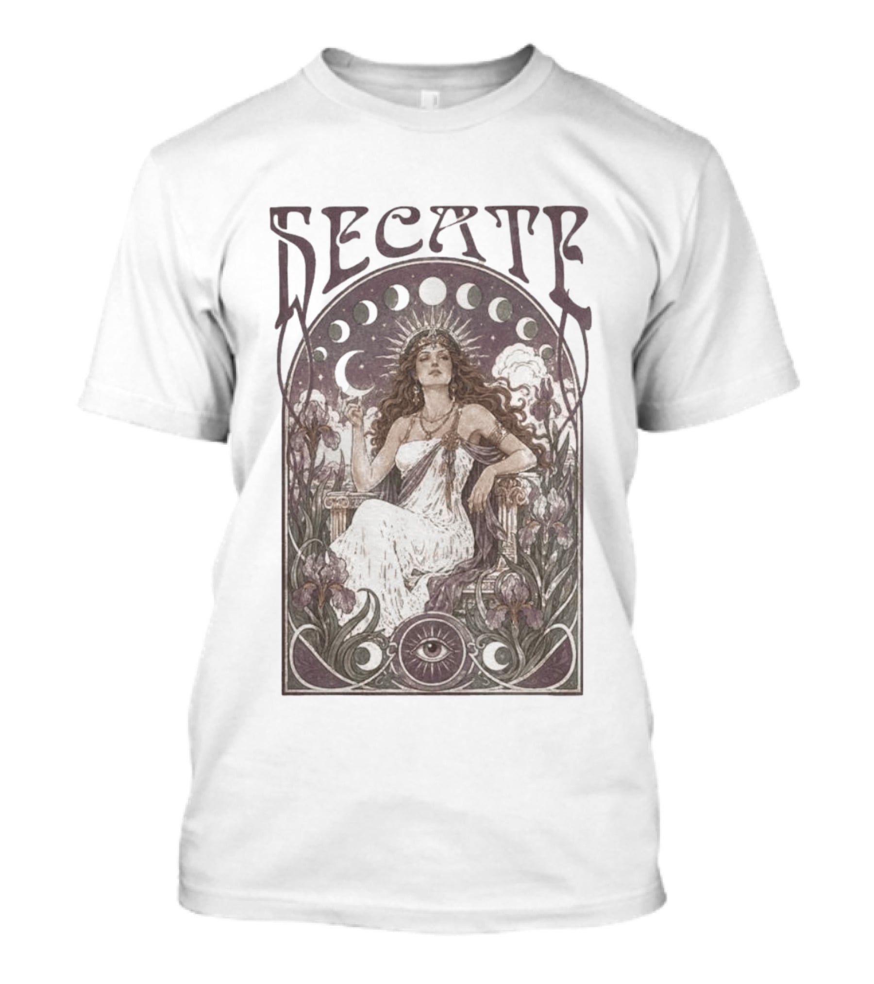 Hecate Goddess Moon Phases Magic Feminist Witch Pagan Crossroads Key Goth Grunge T-Shirt