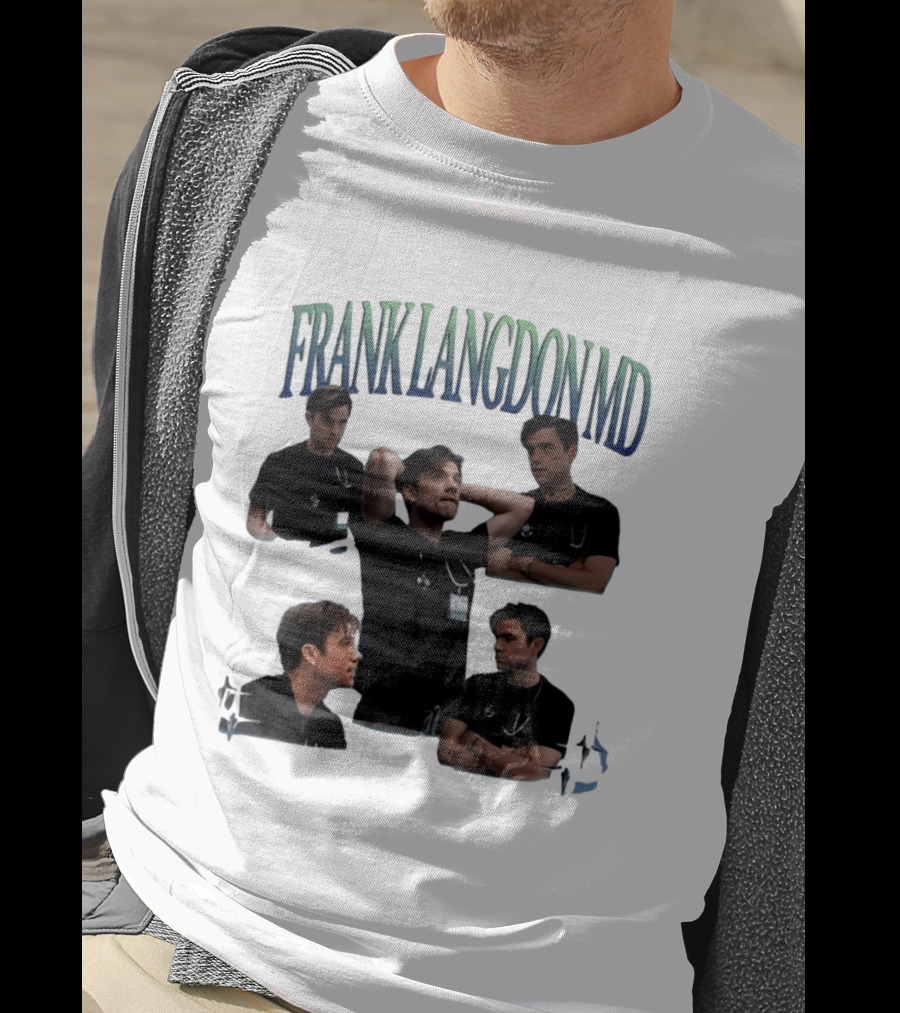 FRANK LANGDON MD Doctor Medical TV Show Character Stethoscope And ID T-Shirt