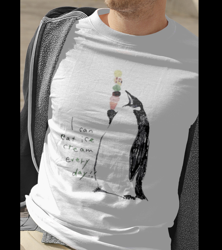 Penguin Eating Ice Cream I Can Eat Ice Cream Every Day T-Shirt
