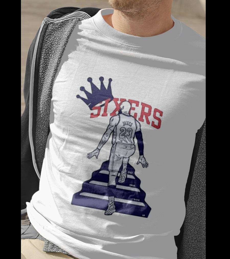 Philadelphia 76ers Sixers Lebron James Crowned Steps Silhouette 23 T-Shirt