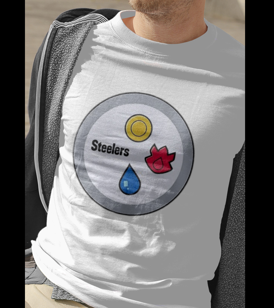 Pittsburgh Steelers Pokemon 30th Anniversary Steelers Water Fire Psychic T-Shirt