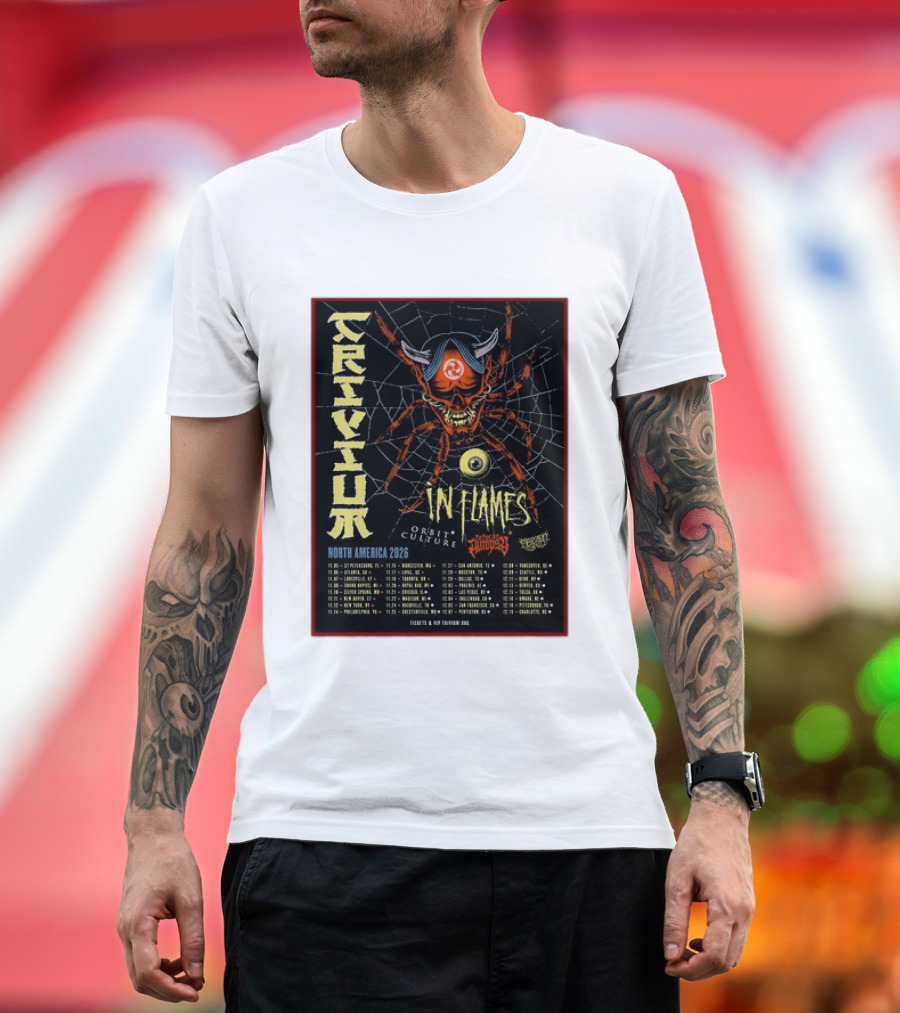 Trivium In Flames Orbit Culture Fit For An Autopsy North America 2026 Tour Dates And Locations T-Shirt