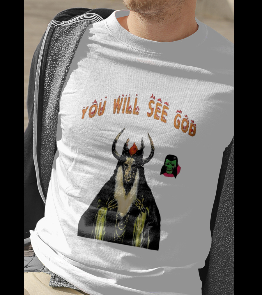You Will See God Demon Occult Satanic Horror Green Masked Face T-Shirt