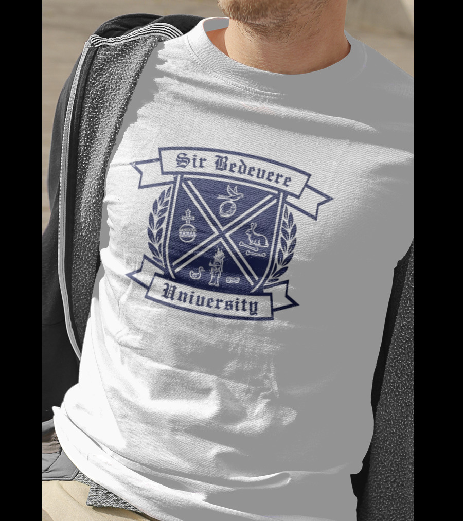 Sir Bedevere University Monty Python Crest Shield T-Shirt