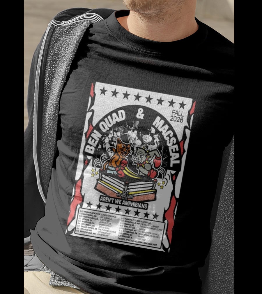 Ben Quad And Macseal Fall 2026 Tour Aren't We Amphibians Co Headliner T-Shirt