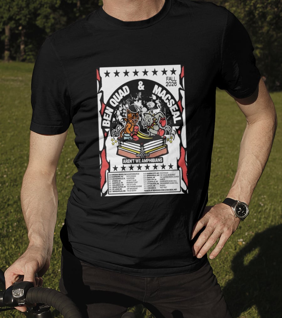 Ben Quad And Macseal Fall 2026 Tour Aren't We Amphibians Co Headliner T-Shirt