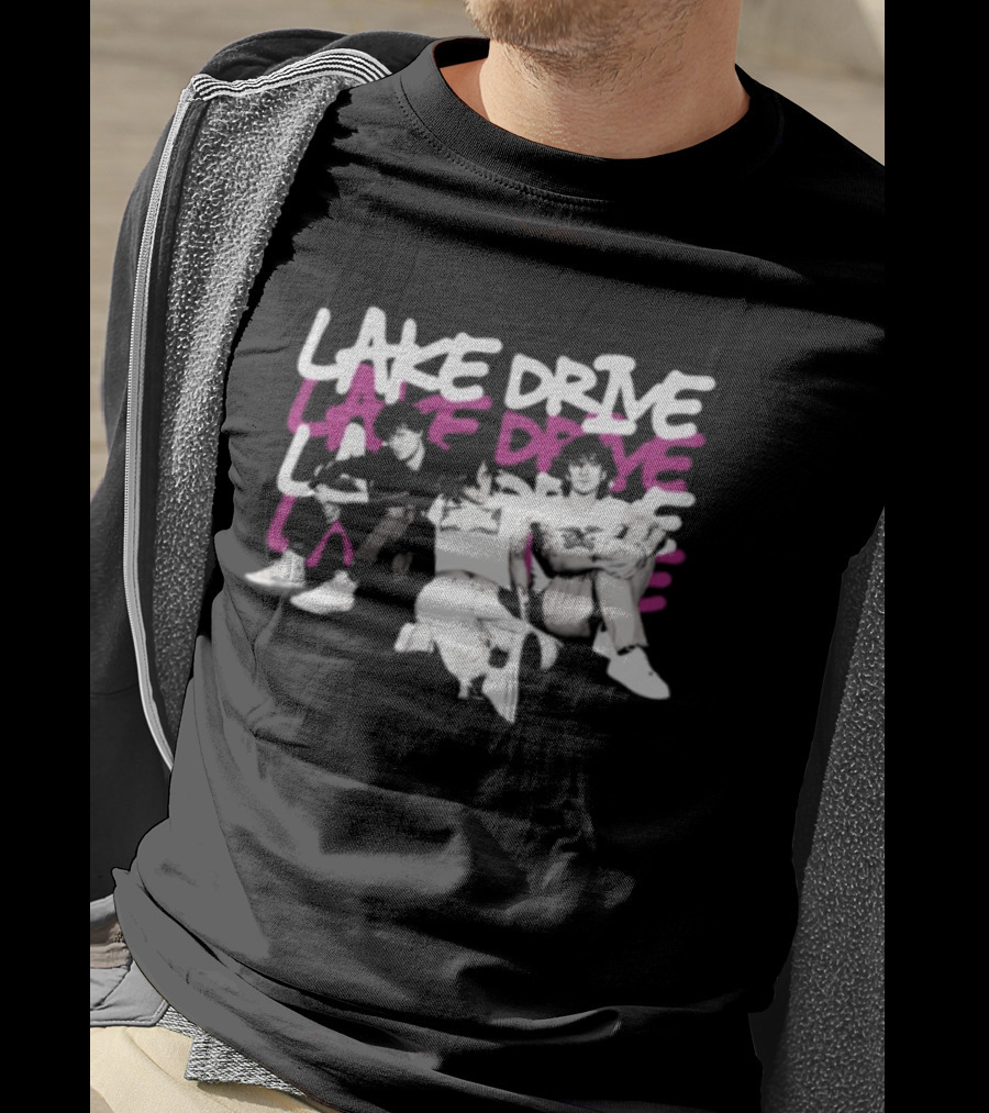 Lake Drive Vintage Vibe Retro Style Casual Crew T-Shirt
