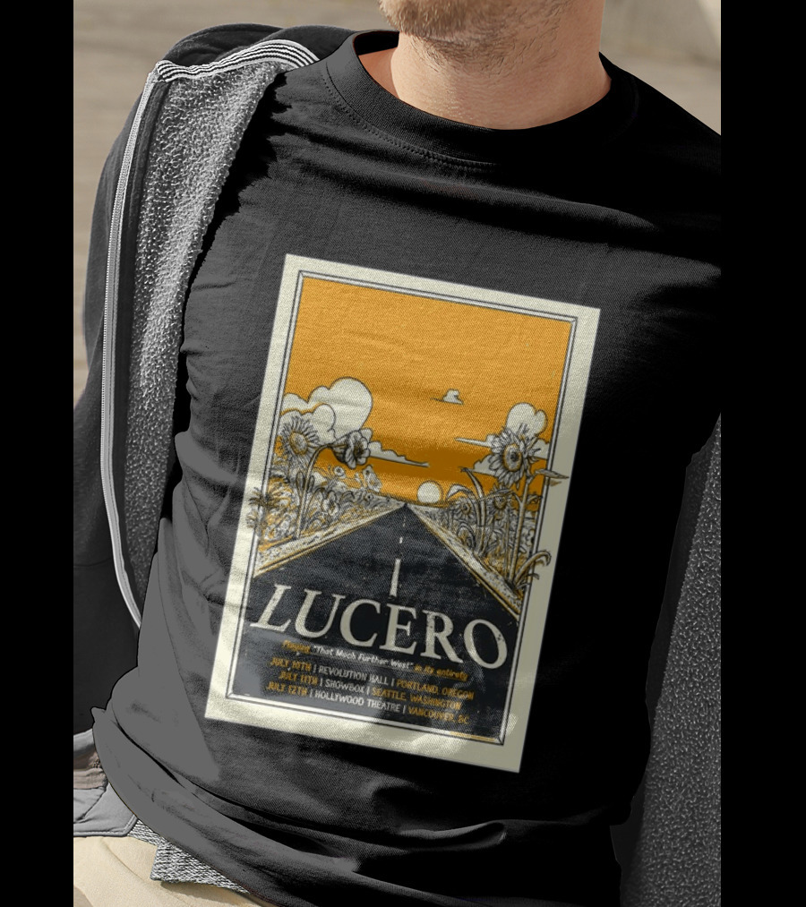 Lucero Playing That Much Further West Portland Seattle Vancouver July 2026 Tour T-Shirt