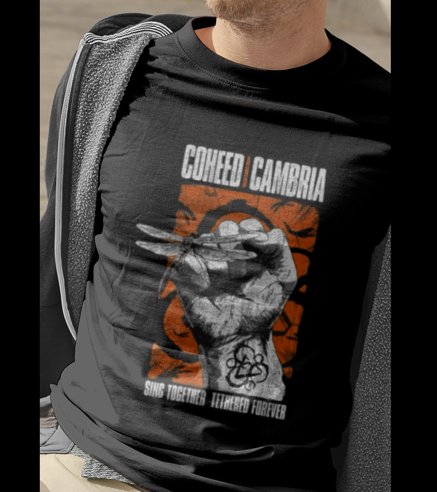 Coheed Cambria Dragonfly Fist Sing Together Tethered Courier T-Shirt