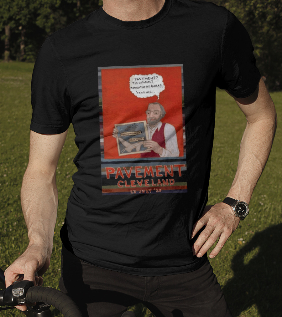 Pavement Cleveland July 23 2026 Illustration With Person Holding Framed T-Shirt