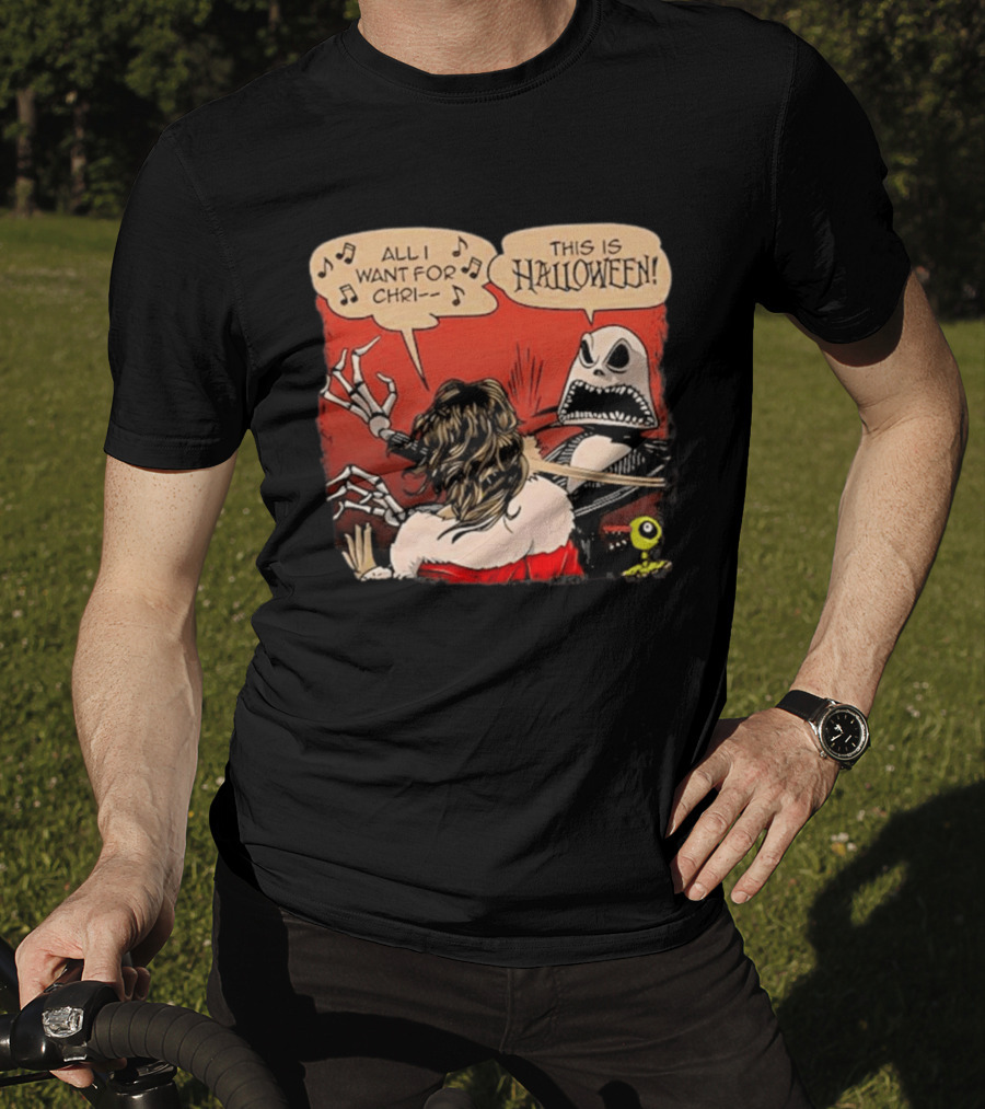 All I Want For Christmas Is This Is Halloween Comic Mashup T-Shirt
