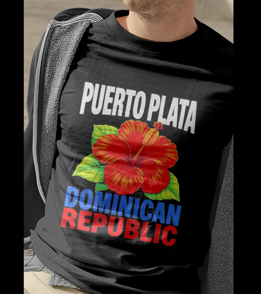Puerto Plata Dominican Republic Hibiscus Flower Vibrant Island Souvenir T-Shirt