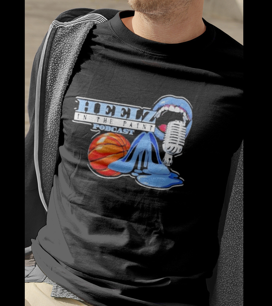 Heelz In The Paint Podcast Basketball Microphone Heels T-Shirt