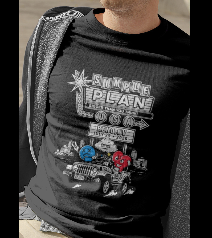 Simple Plan USA Reno NV Grand Theatre July 29 2026 Event T-Shirt