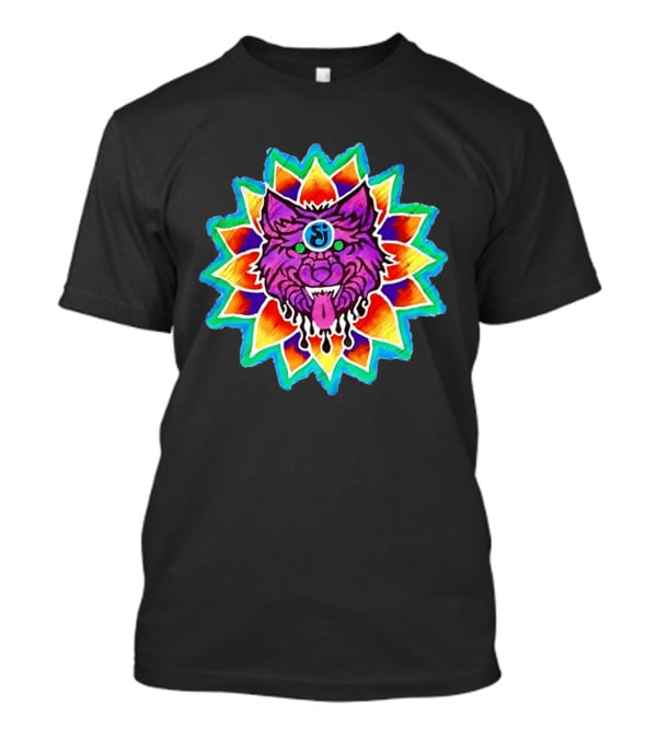 Sj Wolf Mandala Psychedelic Tribal Vivid T-Shirt