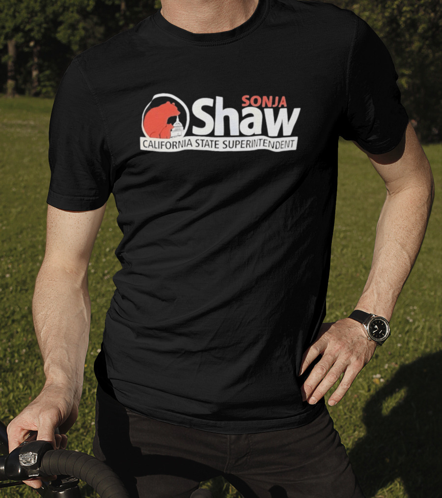 SONJA SHAW California State Superintendent Red Bear California Capitol T-Shirt