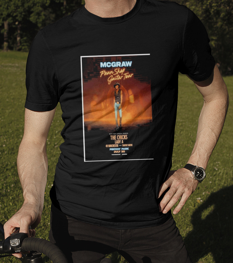 MCGRAW Pawn Shop Guitar Tour Fenway Park July 30 With The Chicks Lady A T-Shirt