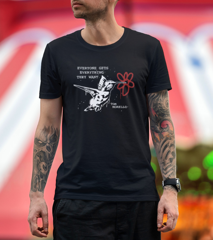 Everyone Gets Everything They Want Tom Morello Bird Flower T-Shirt