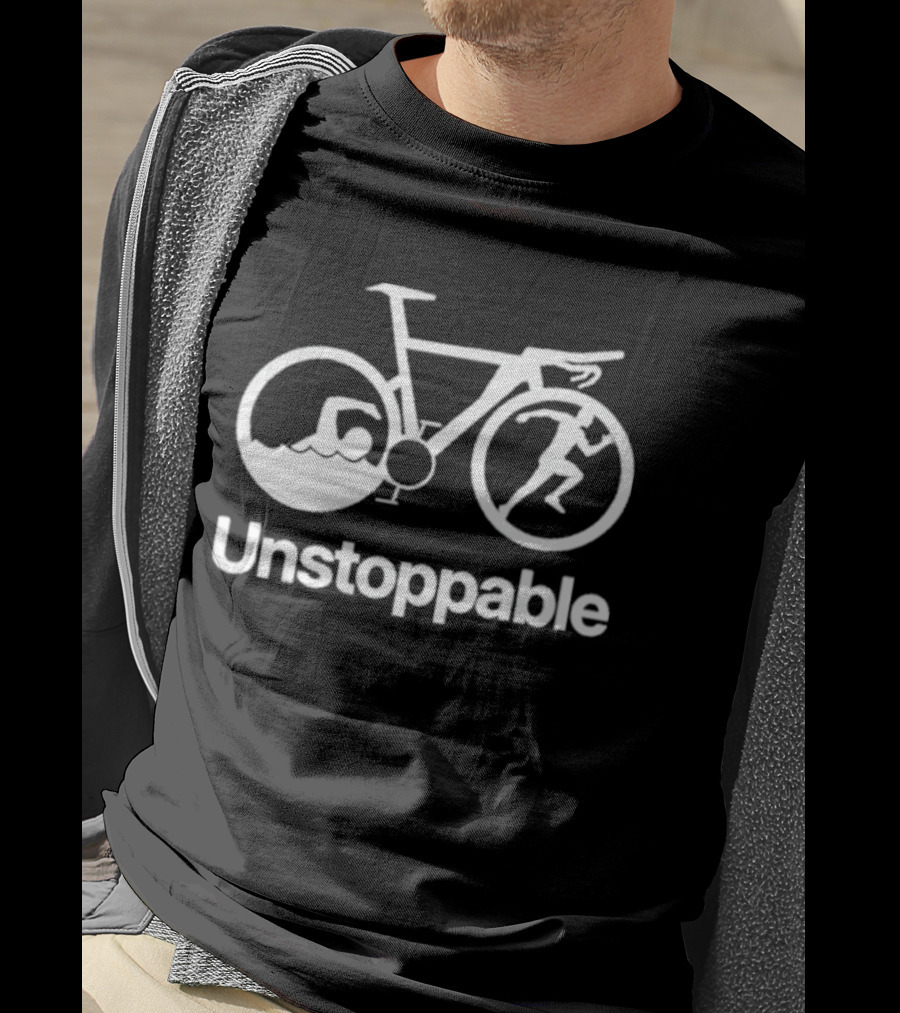 Unstoppable Triathlon Cycling Swimming Running T-Shirt