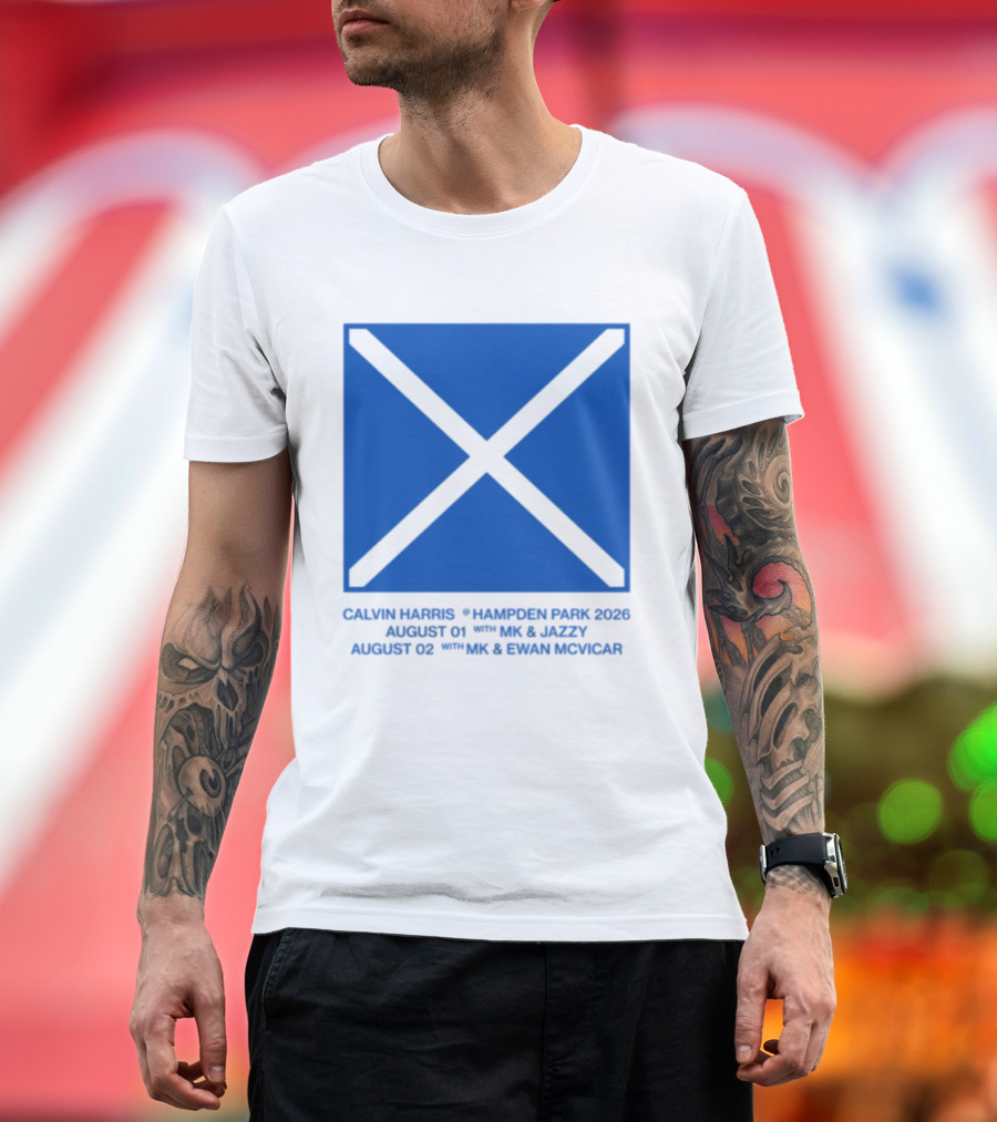 Calvin Harris Hampden Park 2023 Ecru Saltire August MK Jazzy Amber Cox MK Smart Ecuador T-Shirt