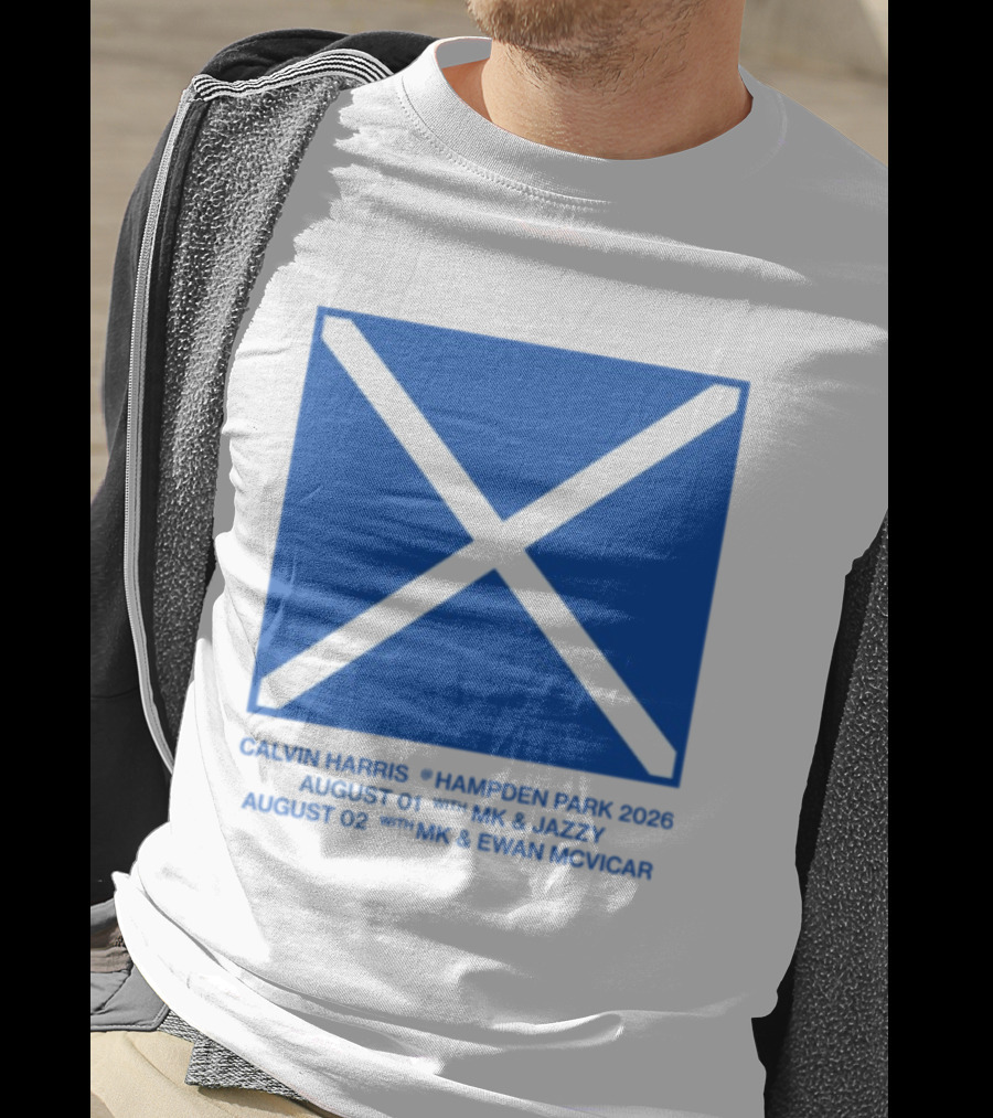 Calvin Harris Hampden Park 2023 Ecru Saltire August MK Jazzy Amber Cox MK Smart Ecuador T-Shirt