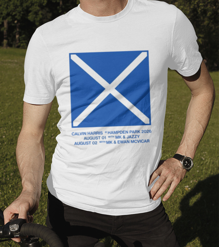 Calvin Harris Hampden Park 2023 Ecru Saltire August MK Jazzy Amber Cox MK Smart Ecuador T-Shirt