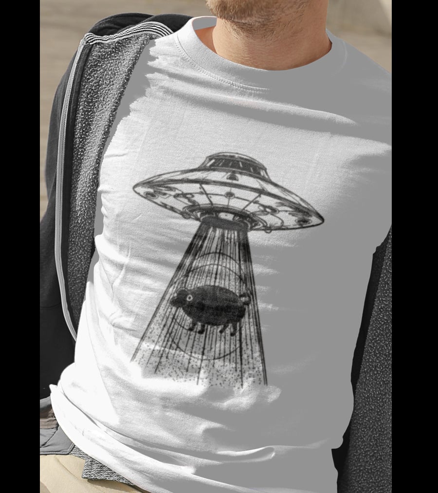 Calvin Harris Ecru UFO Beam White T-Shirt