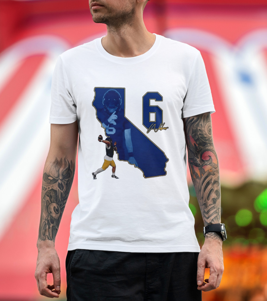 Dane Weber Number 6 California Golden Bears NCAA Map T-Shirt