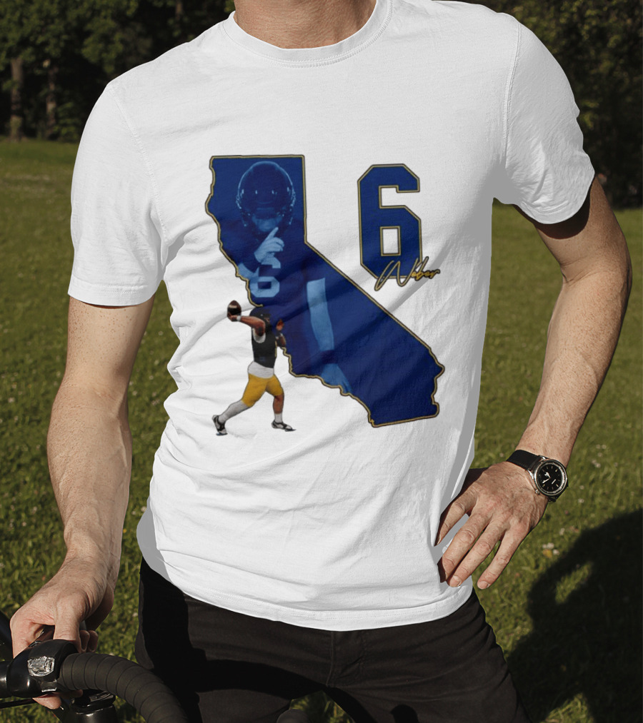 Dane Weber Number 6 California Golden Bears NCAA Map T-Shirt