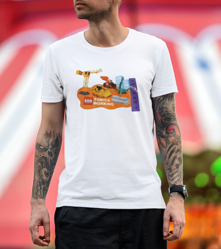 Tomica Working Construction Vehicles Crane Excavator Bulldozer T-Shirt