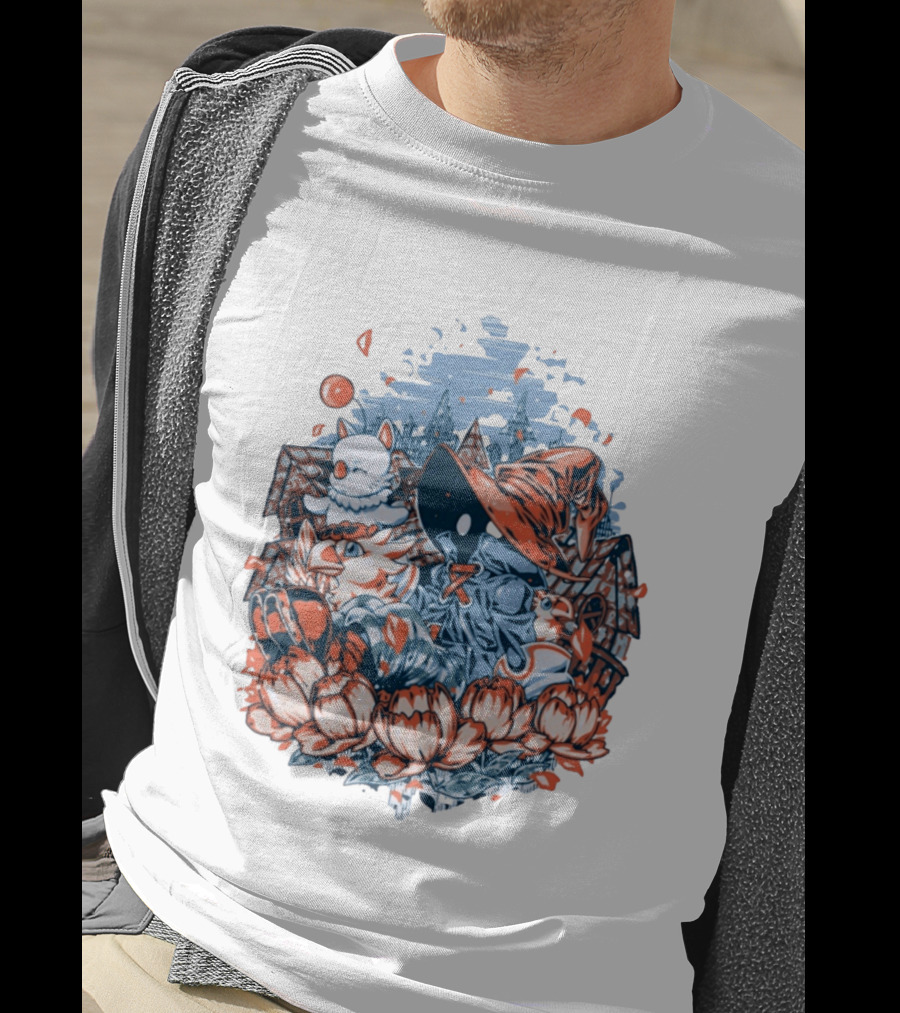 Vivi Ornitier Moogles Chocobos Day Of Calm Fantasy Blossom Scene T-Shirt