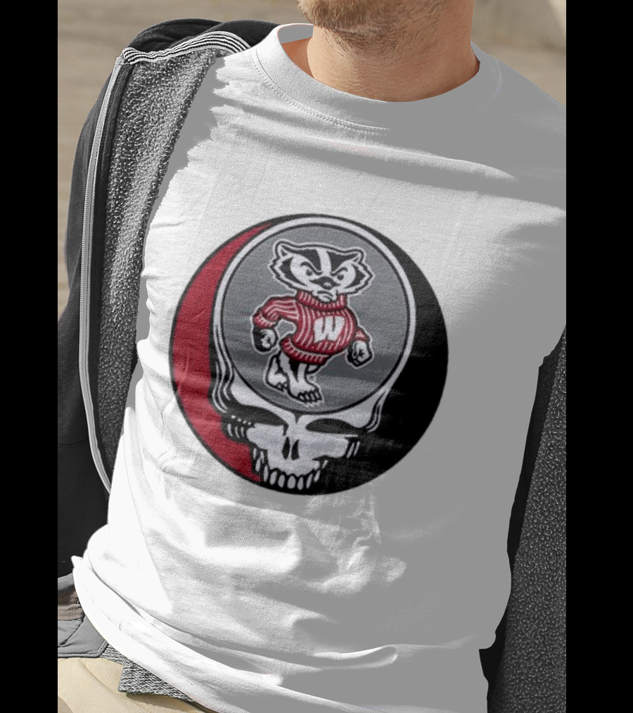 Grateful Dead Wisconsin Badgers Skull And Bucky T-Shirt