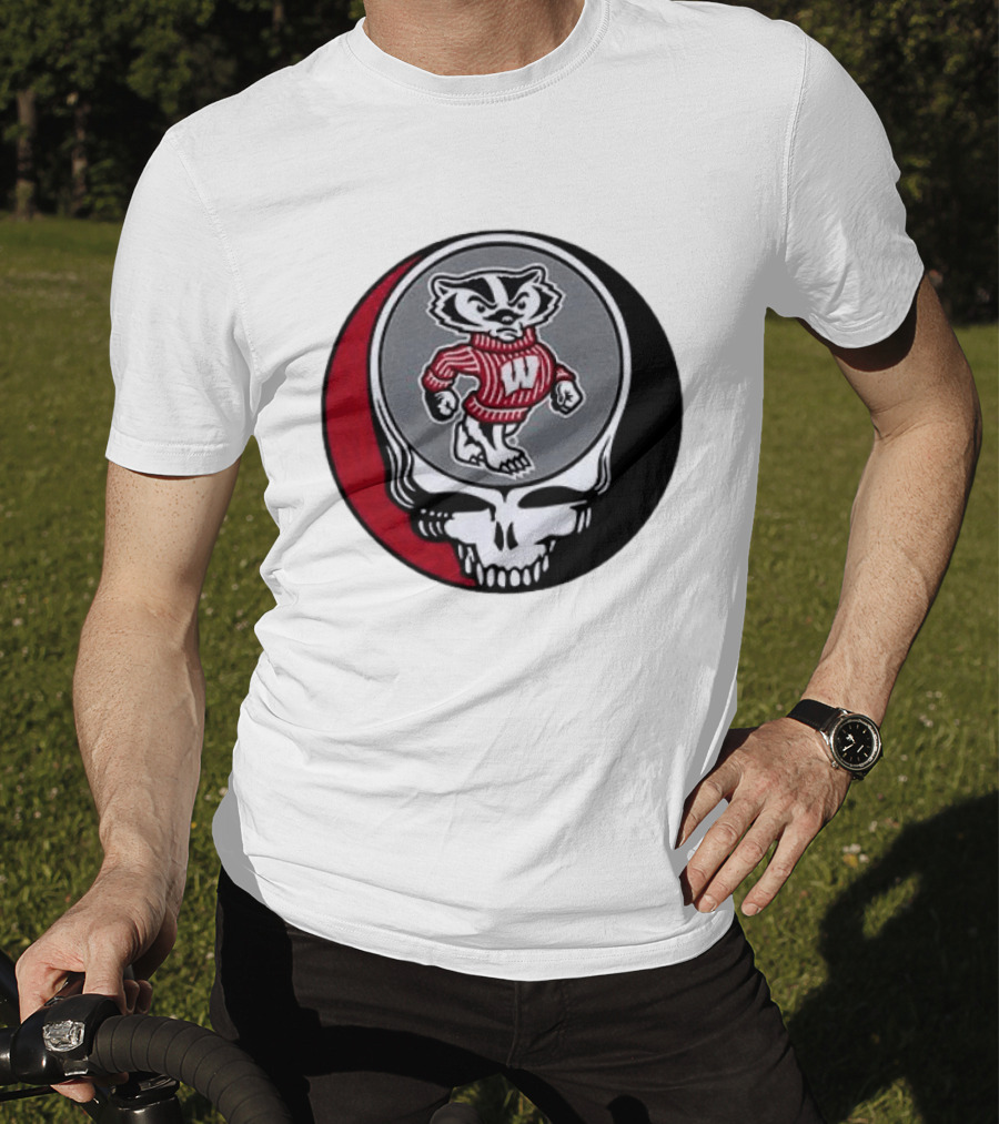 Grateful Dead Wisconsin Badgers Skull And Bucky T-Shirt