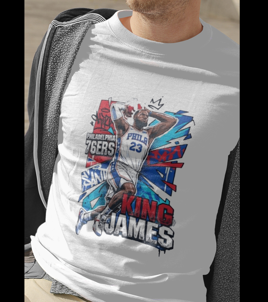 Philadelphia 76ers King James No 23 Dunk Basketball T-Shirt