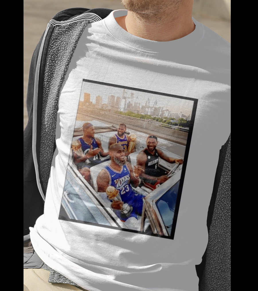 Lebron James Lakers Cavaliers Heat Champions Trophies Parade T-Shirt