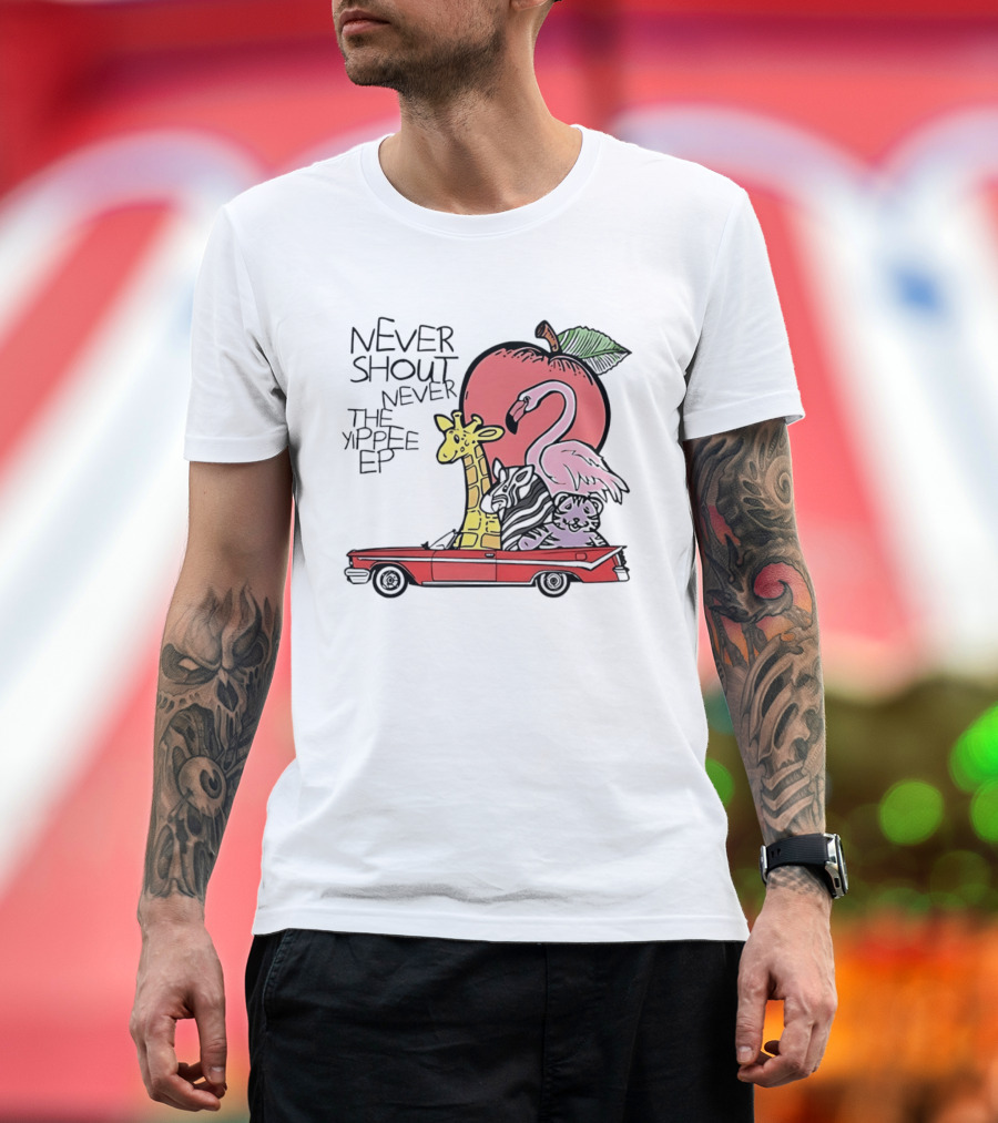 Never Shout Never The Yippee EP Flamingo Giraffe Panda Christofer Drew T-Shirt