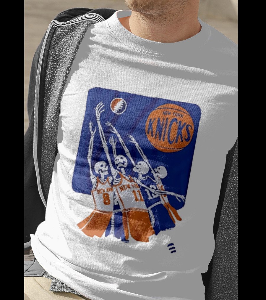 New York Knicks Skeleton Players Jersey Number 8 And 11 Basketball Team T-Shirt