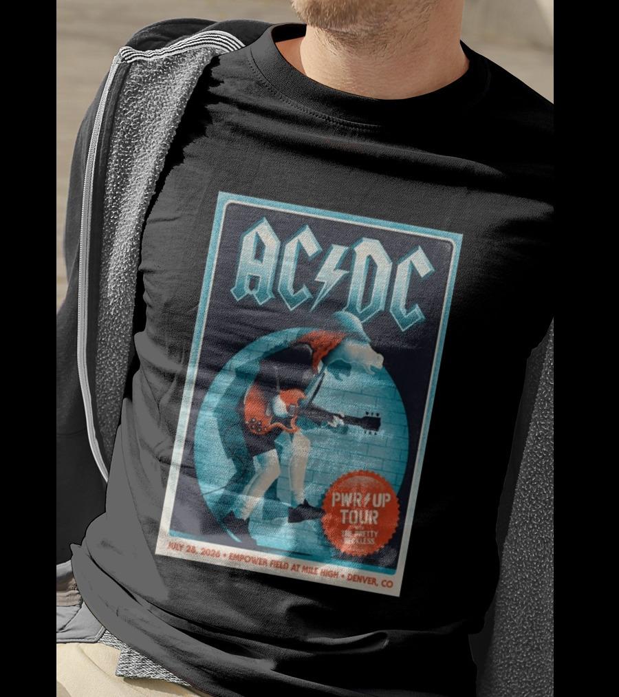AC DC PWR UP Tour The Pretty Reckless Denver CO July 28 2026 Empower Field T-Shirt