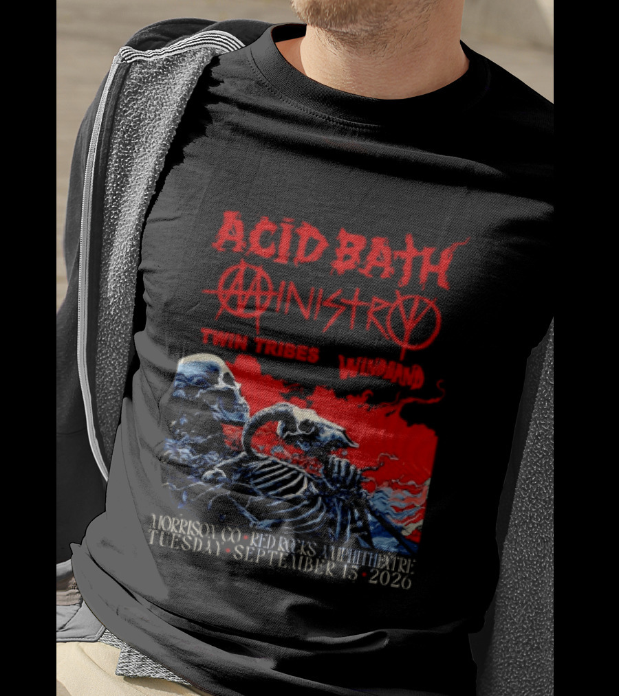 Acid Bath Ministry Twin Tribes Windhand Red Rocks Amphitheatre September 2026 Concert T-Shirt