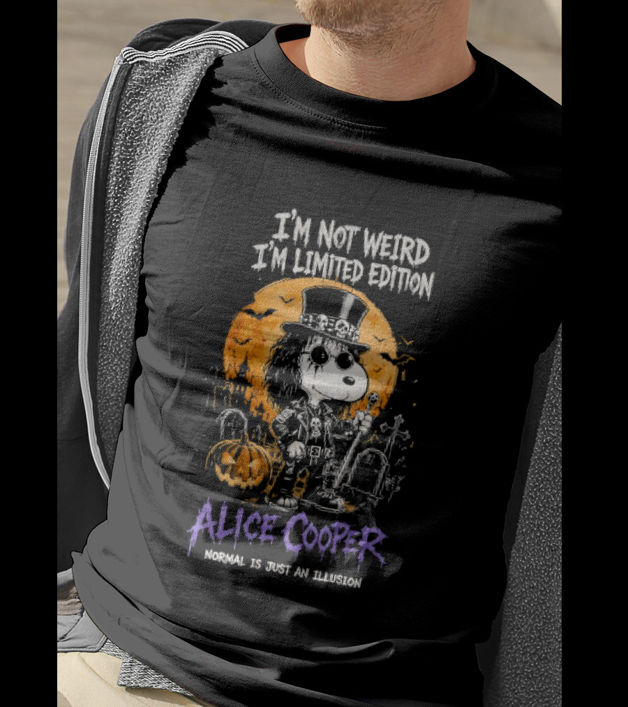 Alice Cooper Snoopy I'm Not Weird I'm Limited Edition Halloween Normal Is Just An Illusion T-Shirt