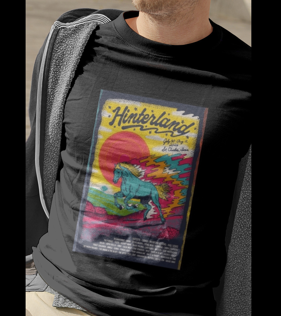 Hinterland Music Festival 2026 St. Charles Iowa July 30 August 2 Lineup Kaleidoscopic Horse T-Shirt
