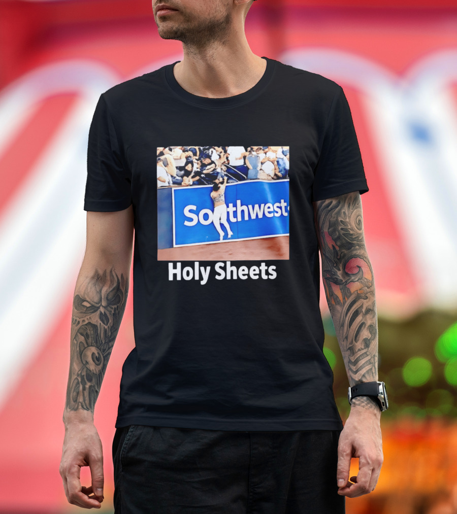Southwest Holy Sheets Baseball Meme Fan Reaching Catch T-Shirt