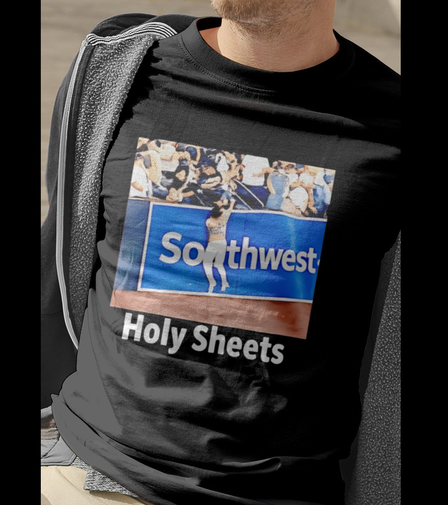 Southwest Holy Sheets Baseball Meme Fan Reaching Catch T-Shirt