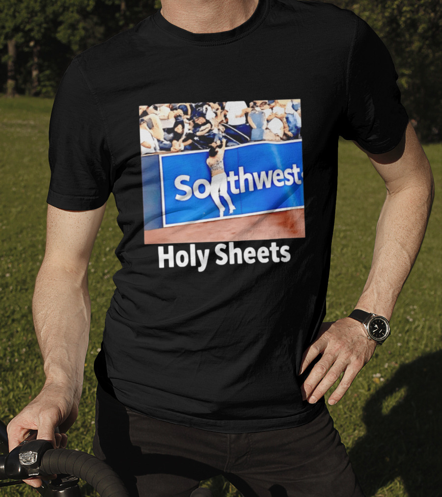 Southwest Holy Sheets Baseball Meme Fan Reaching Catch T-Shirt