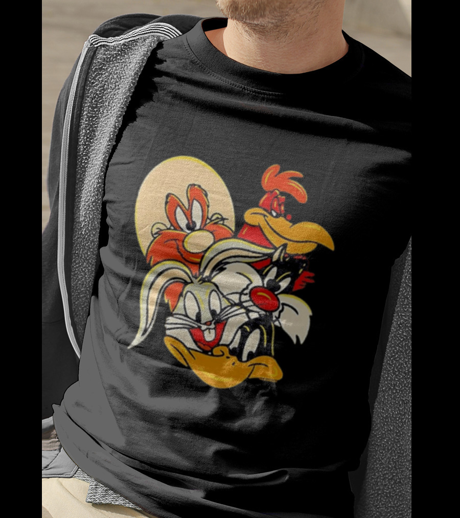 Looney Tunes Smiling Faces Bugs Bunny Sylvester Foghorn Leghorn Taz T-Shirt