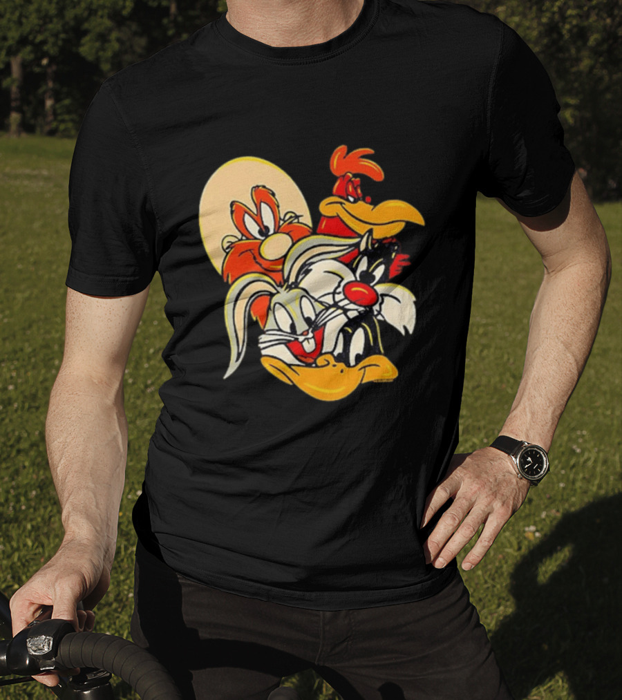 Looney Tunes Smiling Faces Bugs Bunny Sylvester Foghorn Leghorn Taz T-Shirt