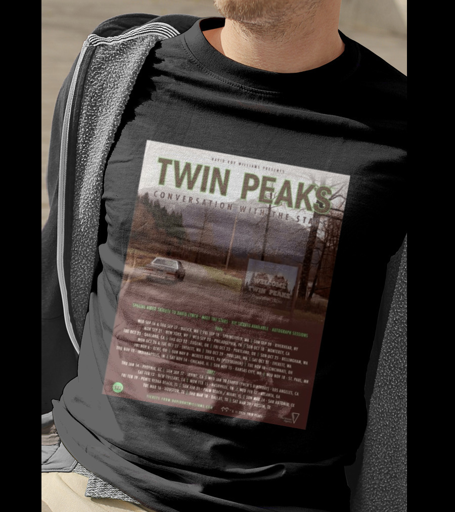 David Roy Williams Presents Twin Peaks Conversation With The Stars Tour Featuring Special Tribute To David Lynch 2023 2024 T-Shirt