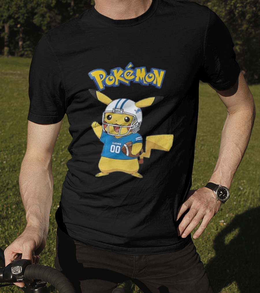 Detroit Lions Pokemon Pikachu Football Fan T-Shirt